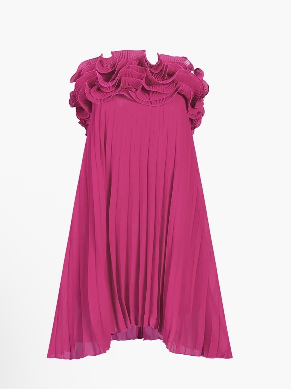 ✨Commense✨ Mesh Rosette Tube Pleat Short Dress